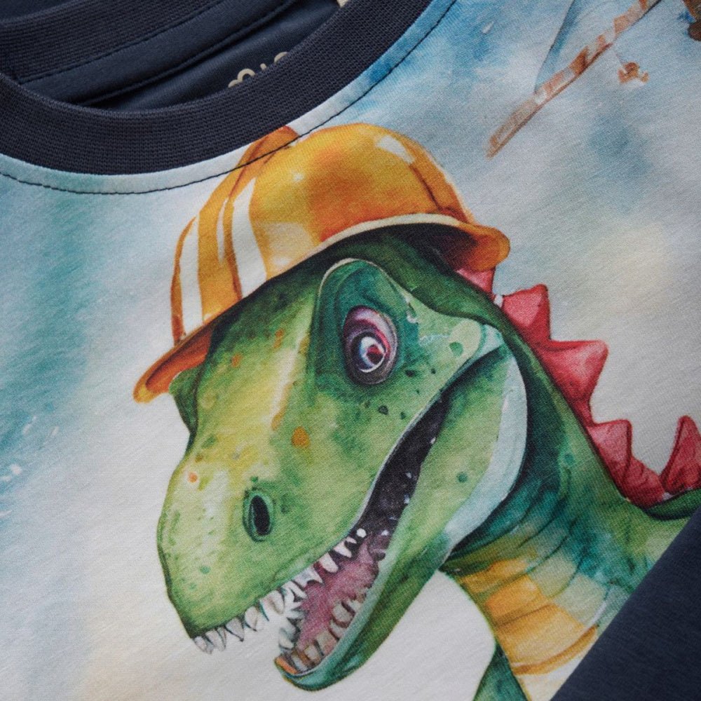 Minymo - Genser Lastebil med Dinosaur Blue Nights - Guttelus