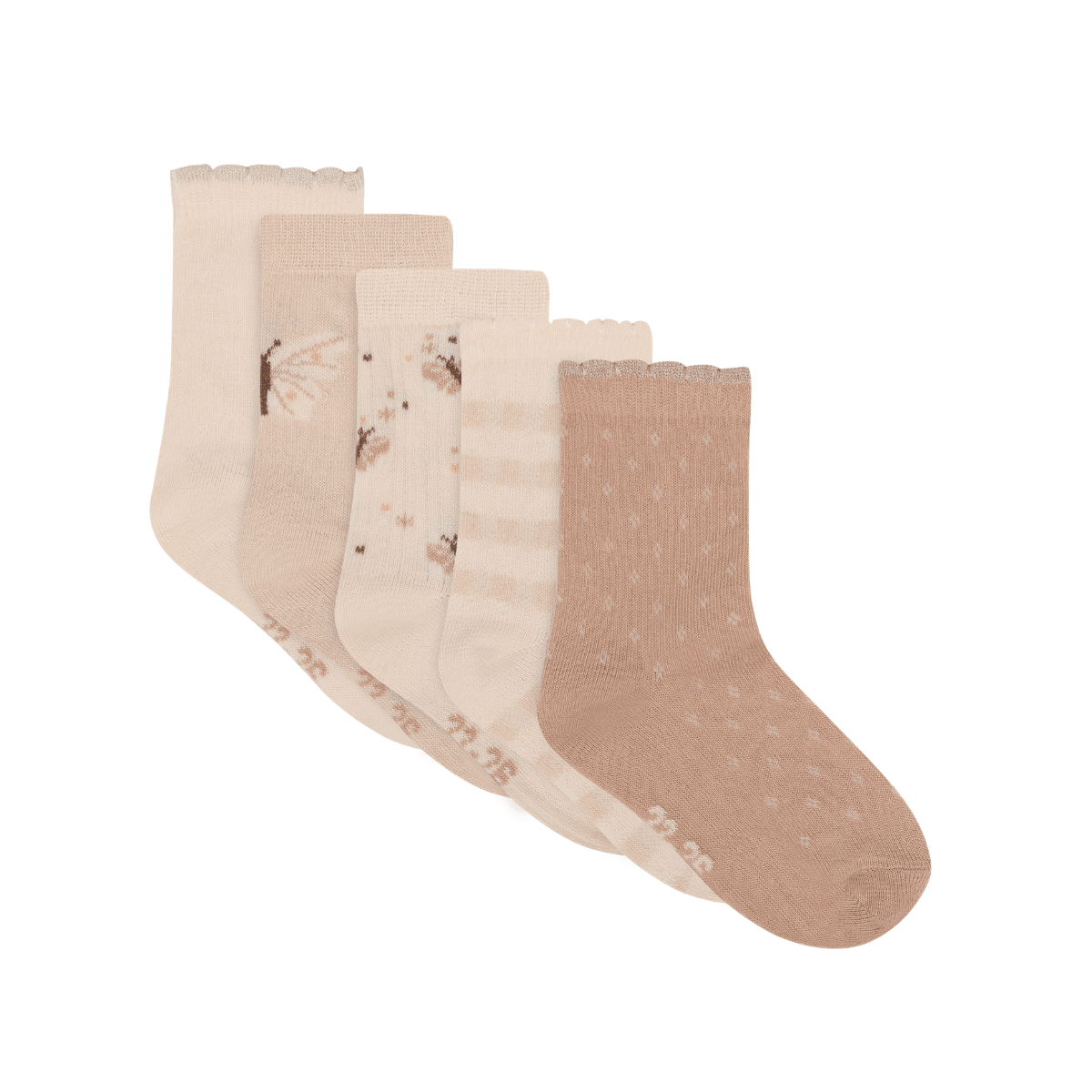 Minymo - Sokker 5-pk Rugby Tan - Guttelus.no