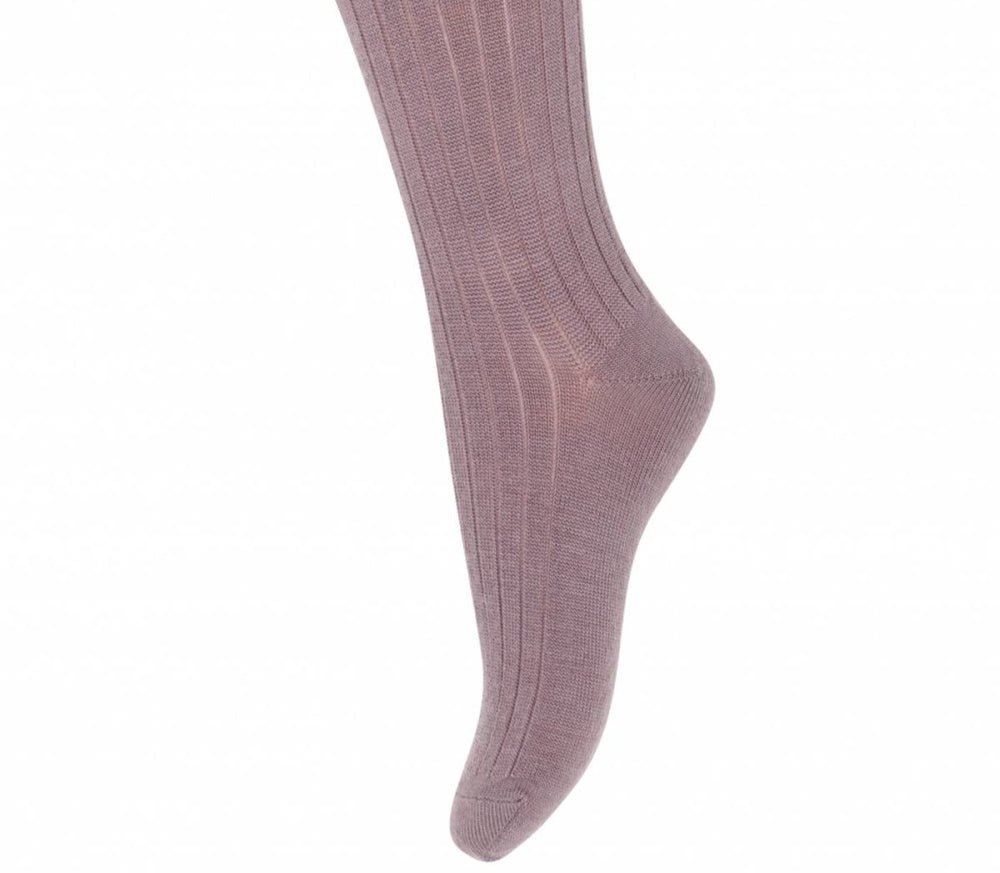 MP - Basic Strømpebukse i Ull Ribb Wood Rose - Guttelus