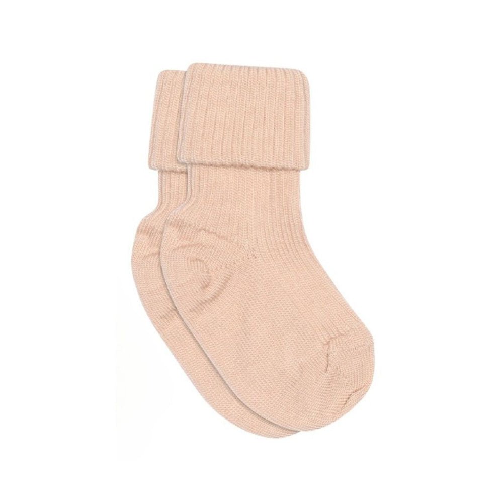 MP - Sokker i Ull 3-pk Baby Ribb Light Brown Melange Mix - Guttelus.no