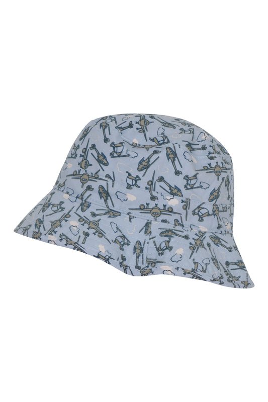 MP - Solhatt UV m/Print Dusty Light Blue - Guttelus.no