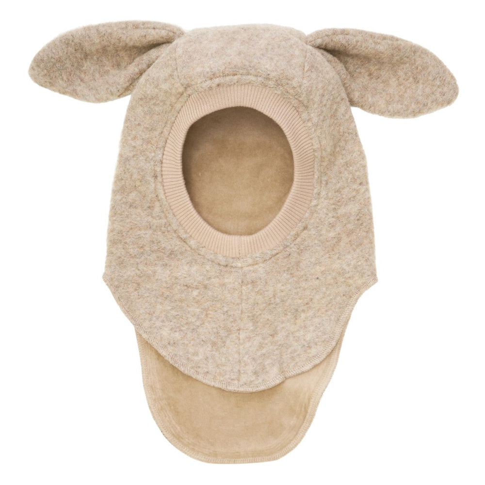 Huttelihut - Balaclava Ullfleece Kaninører Sand Melange