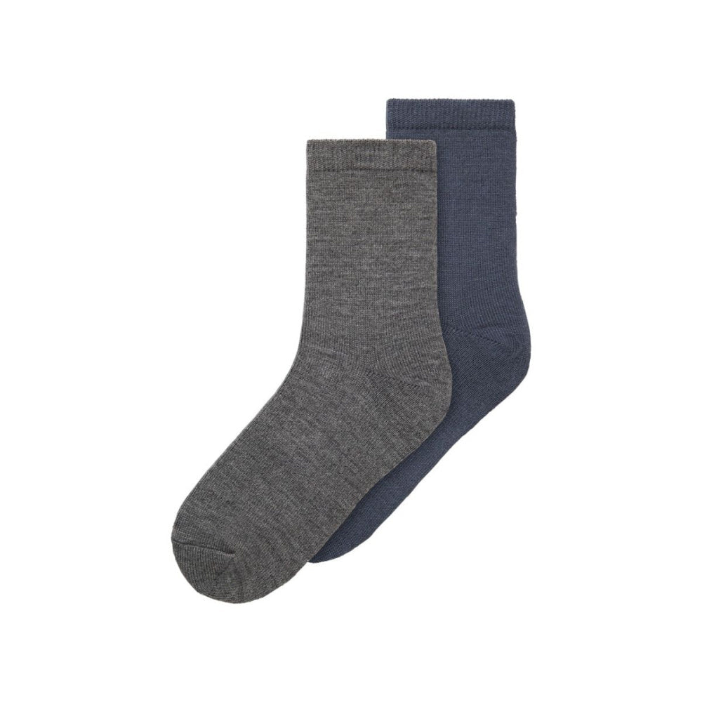Name It - 2 Pk Ullsokker Wakta Ombre/ Dark Grey Melange - Guttelus