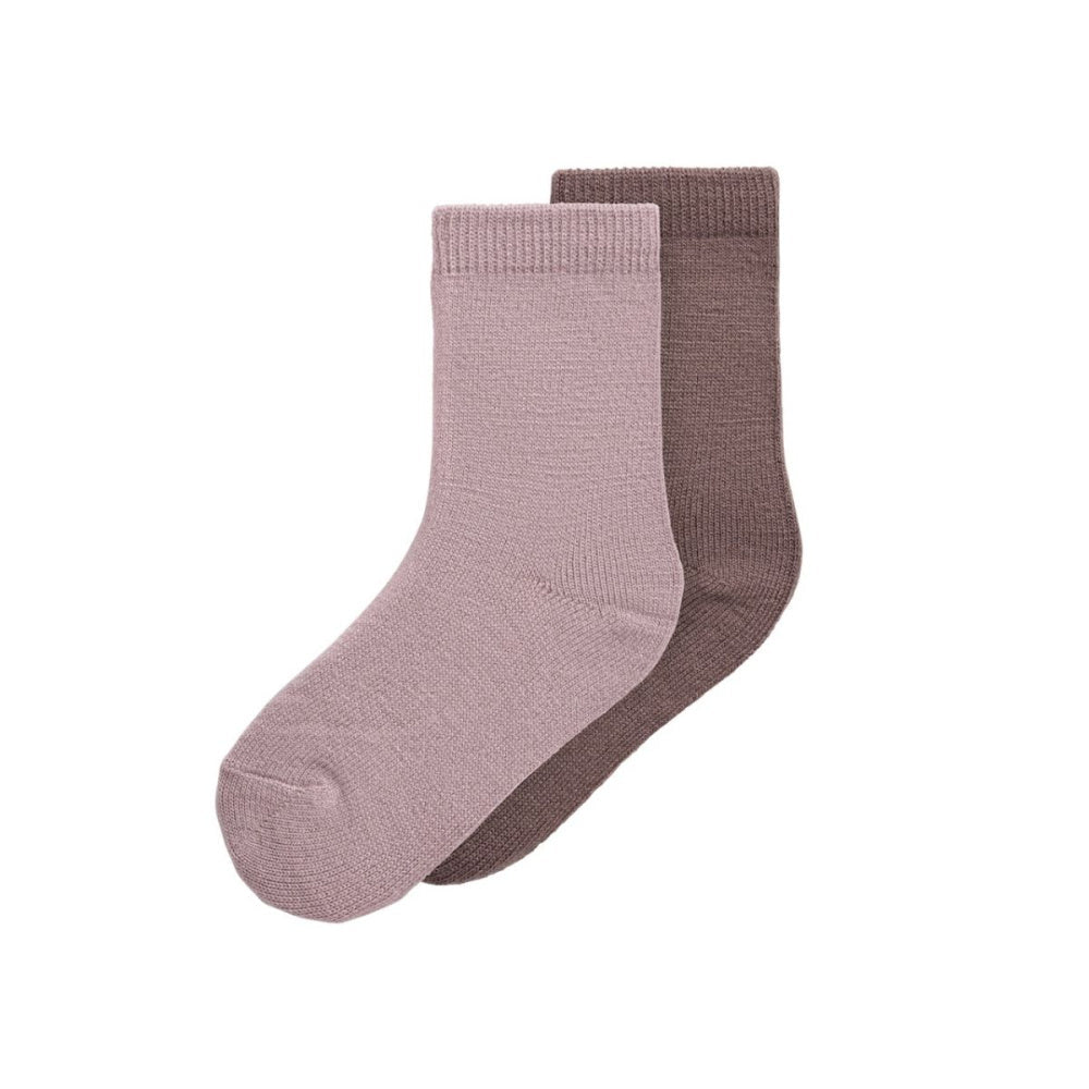 Name It - 2 Pk Ullsokker Wakta Purple Dove/ Sparrow - Guttelus