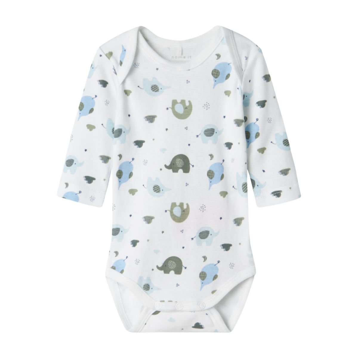 Name It - Body 3 pk Elefant Baby Blue - Guttelus.no