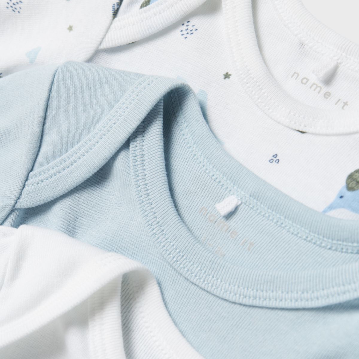 Name It - Body 3 pk Elefant Baby Blue - Guttelus.no