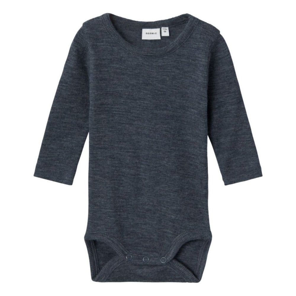 Name It - Body i Ull og Silke Baby Rib Wossa Ombre Blue - Guttelus.no