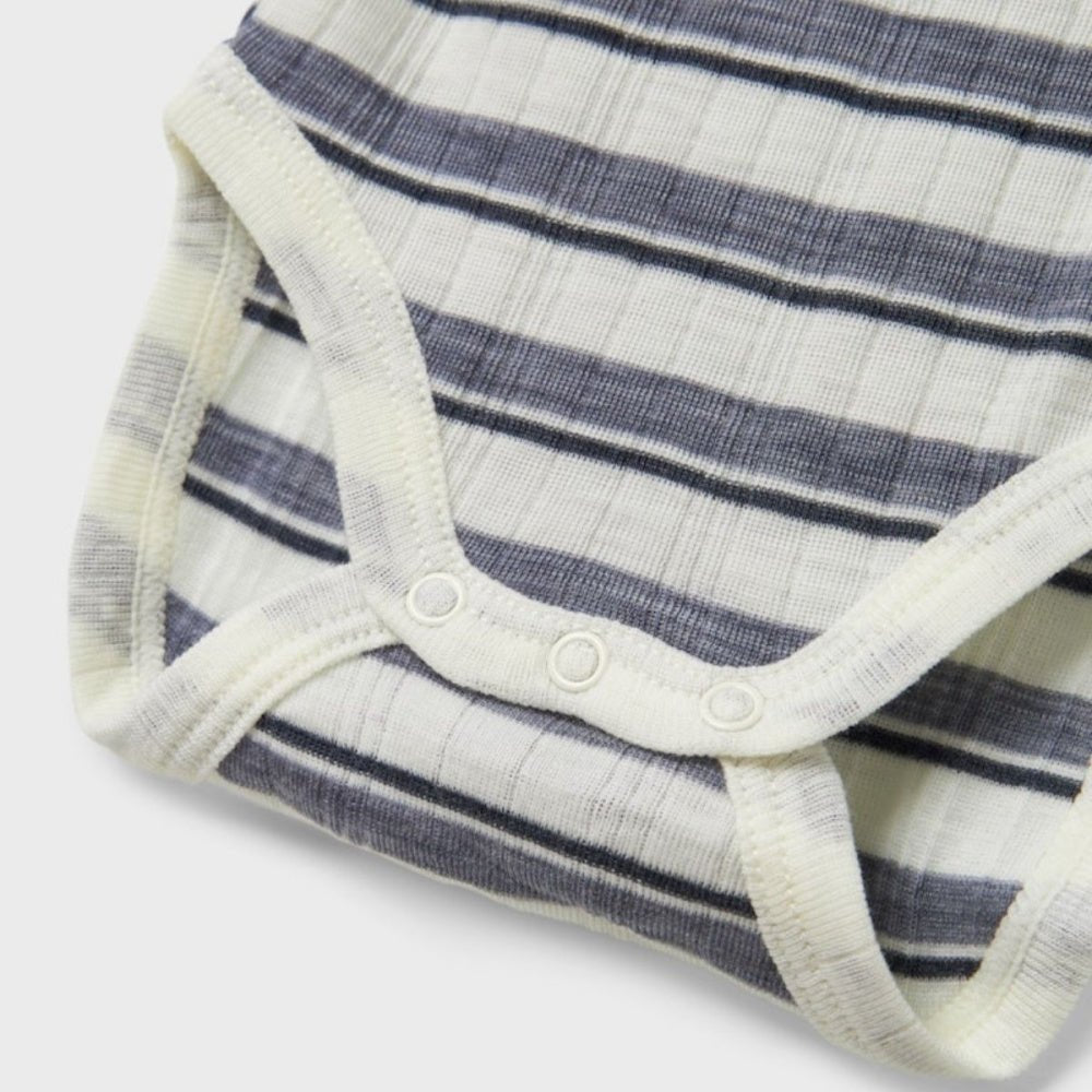 Name It - Body Ull Baby Wang Stripe Folkstone Gray/ Snow White - Guttelus