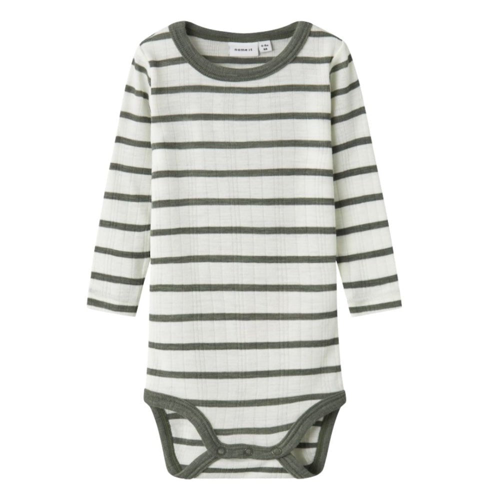 Name It - Body Ull Baby Wang Striper Mulled Basil - Guttelus