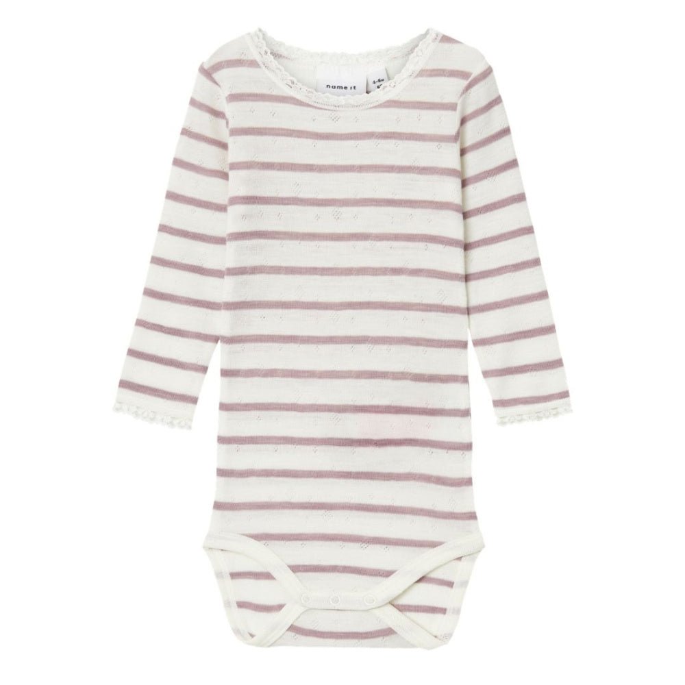 Name It - Body Ull Baby Wang Striper Purple Dove - Guttelus
