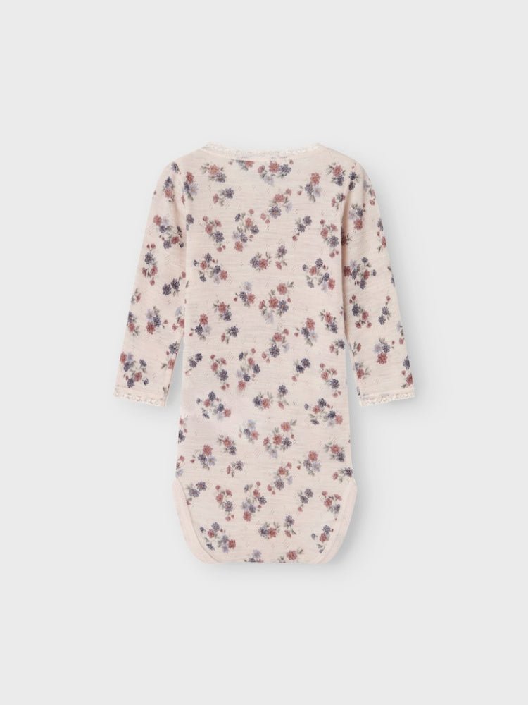 Name It - Body Ull Wang Lilac Ash Blomster - Guttelus.no