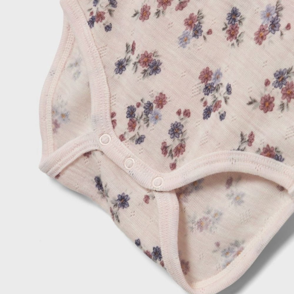 Name It - Body Ull Wang Lilac Ash Blomster - Guttelus.no