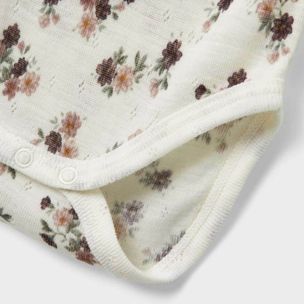 Name It - Body Ull Wang Snow White Blomster - Guttelus