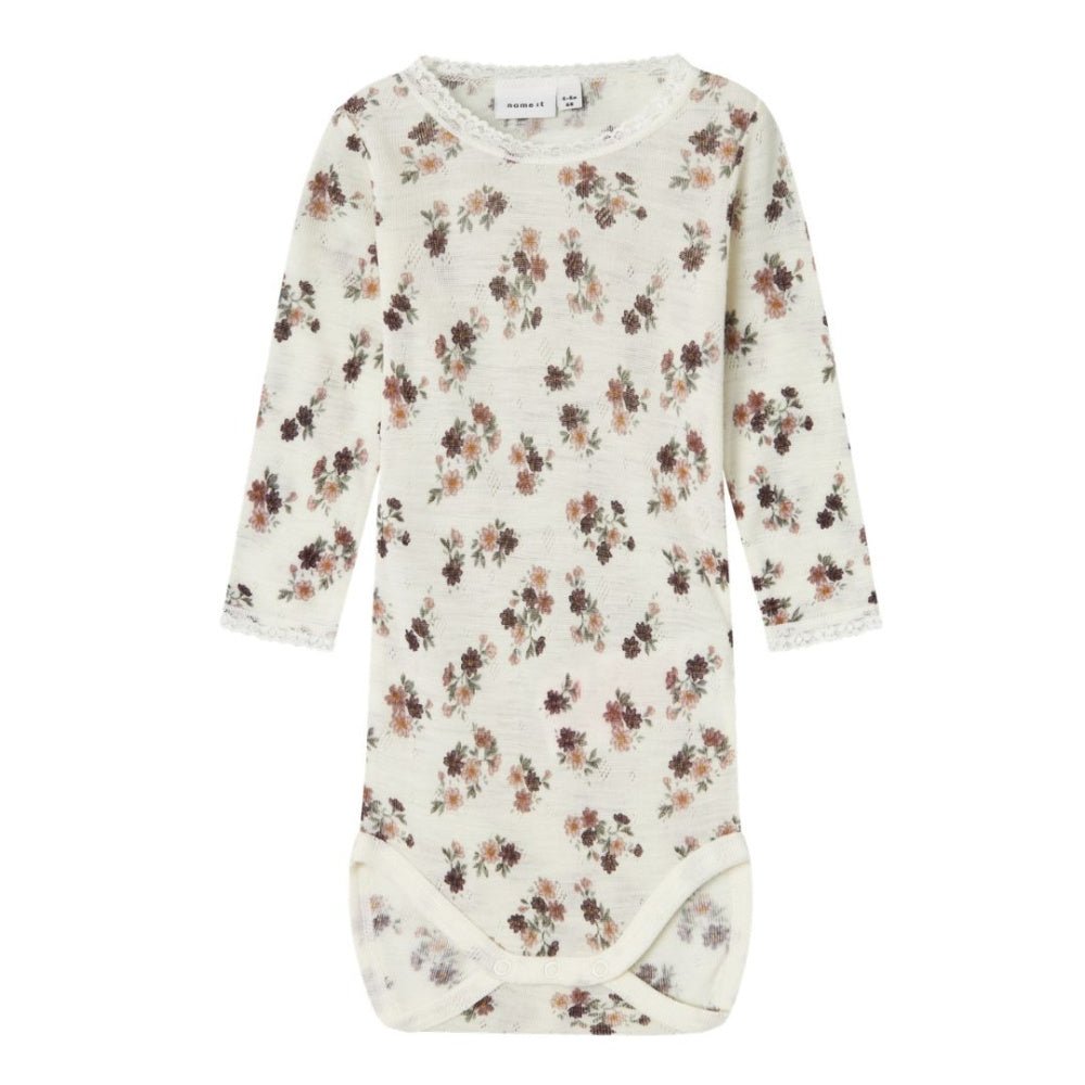 Name It - Body Ull Wang Snow White Blomster - Guttelus