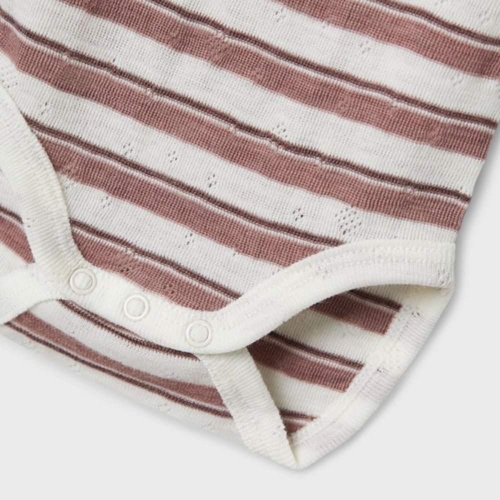 Name It - Body Ull Wang Stripe Antler/ Snow White - Guttelus.no