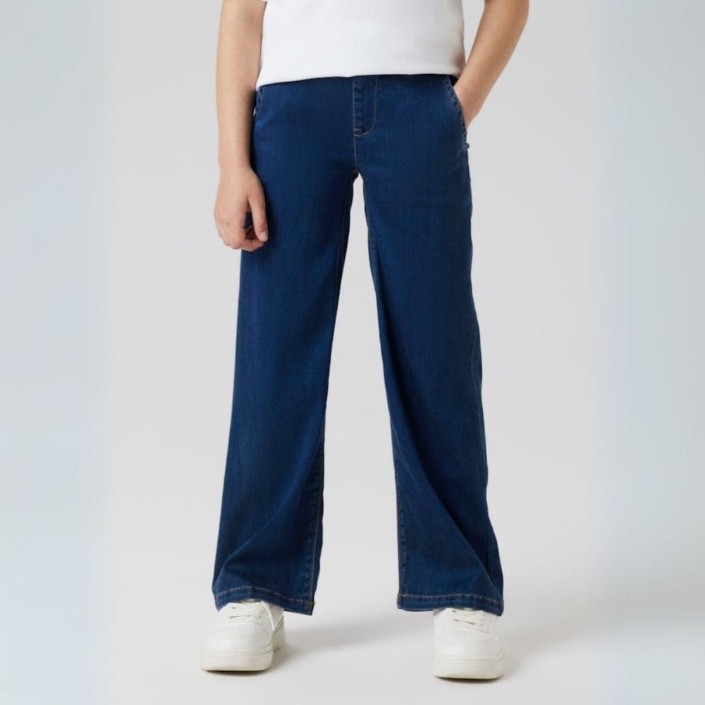 Name It - Bukse Salli Wide Jeans Denim Blue - Guttelus