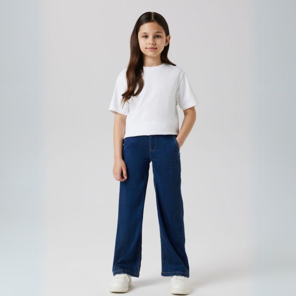 Name It - Bukse Salli Wide Jeans Denim Blue - Guttelus