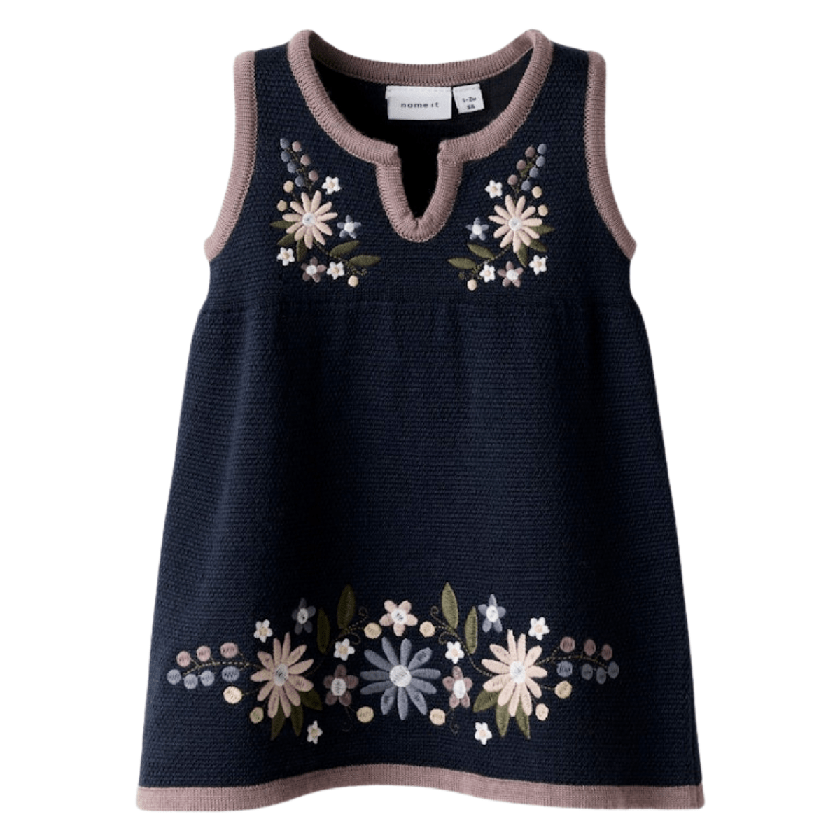 Name It - Festdrakt 2026 til Baby Strikket Kjole Dark Sapphire - Guttelus.no