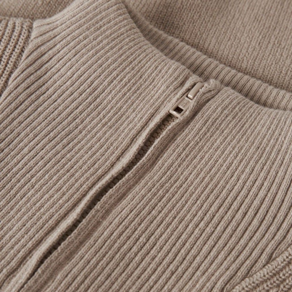 Name It - Genser Halfzip Nesolle Knit Island Fossil - Guttelus.no