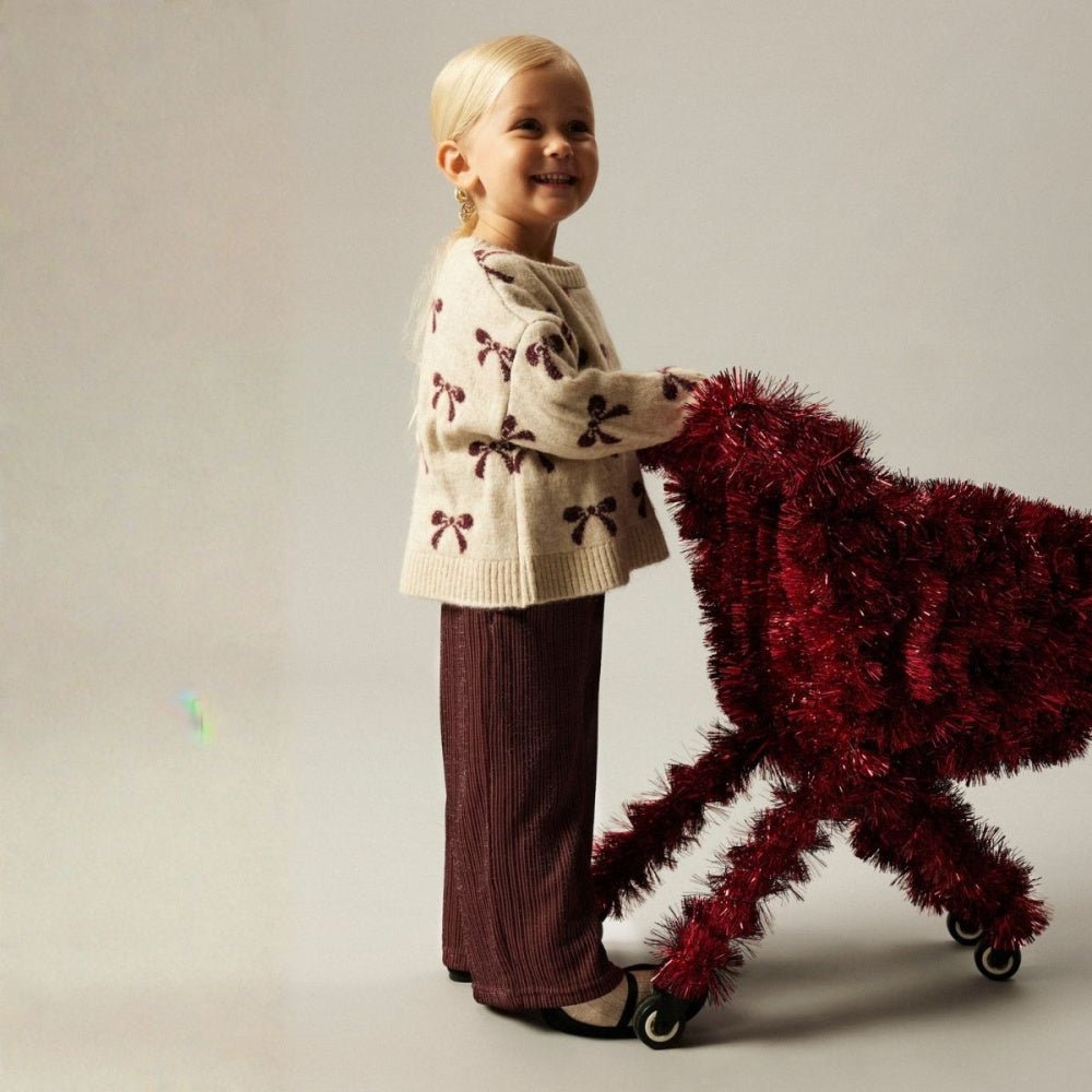 Name It - Genser Knit Senya Bow Cement - Guttelus