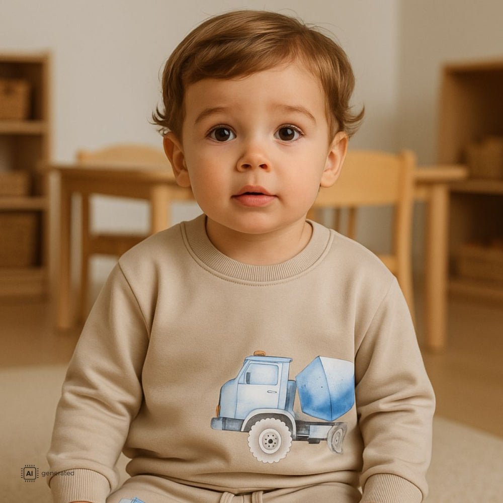 Name It - Genser Sweat Narina Island Fossil - Guttelus.no