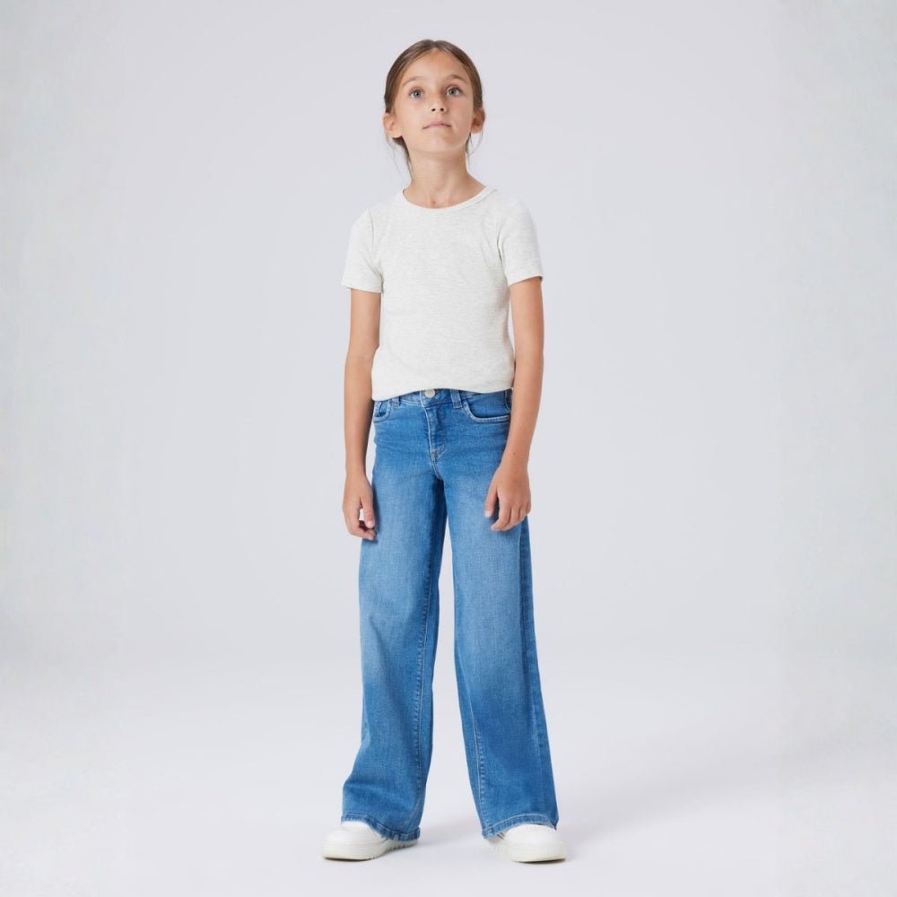 Name It - Jeans Bukse Polly X-Wide Medium Blue Denim - Guttelus