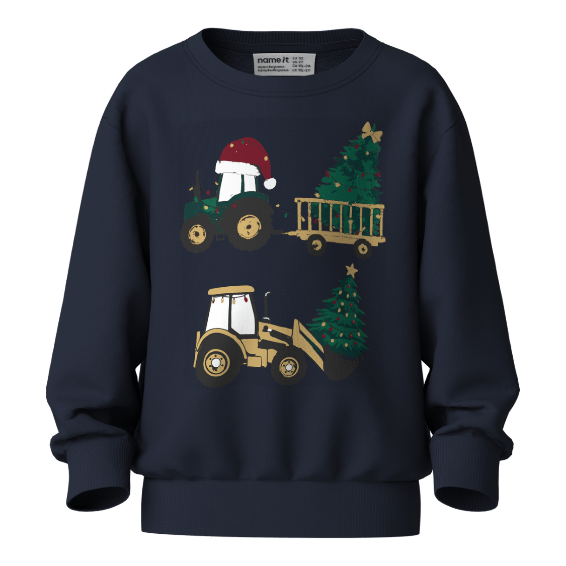 Name It - Julegenser Tractor Voluf Navy Blazer - Guttelus