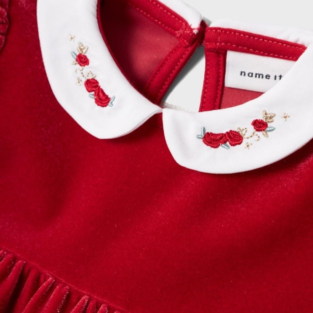 Name It - Julekjole Baby Velour Rinna Jester Red - Guttelus