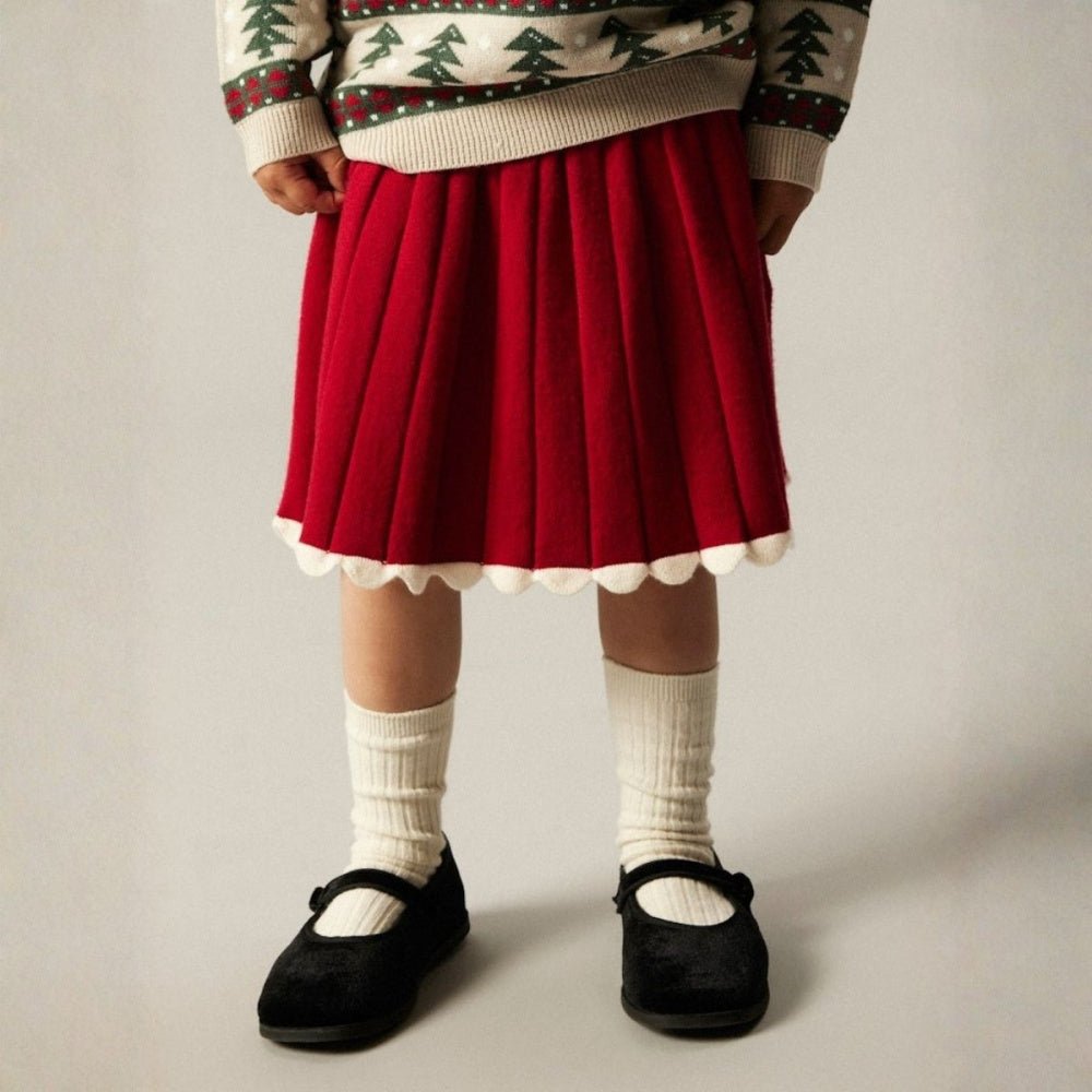 Name It - Juleskjørt Knit Ralbo Jester Red - Guttelus.no