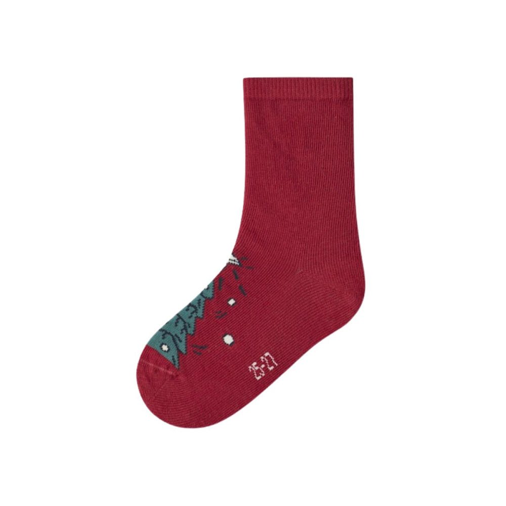 Name It - Julesokker 3-pk Richristmas Grey Melange/ Jester Red - Guttelus.no
