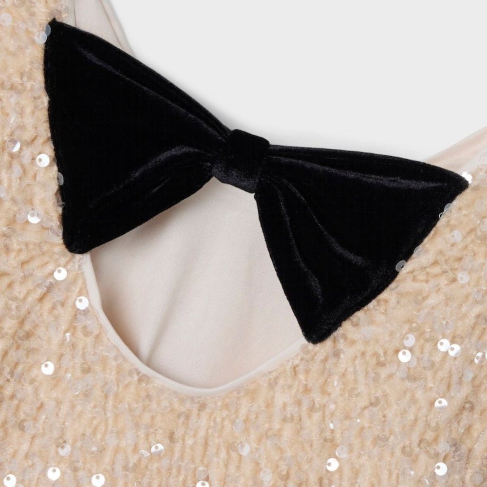 Name It - Kjole Rusitta Paljetter Jet Stream/ Black Bow - Guttelus.no
