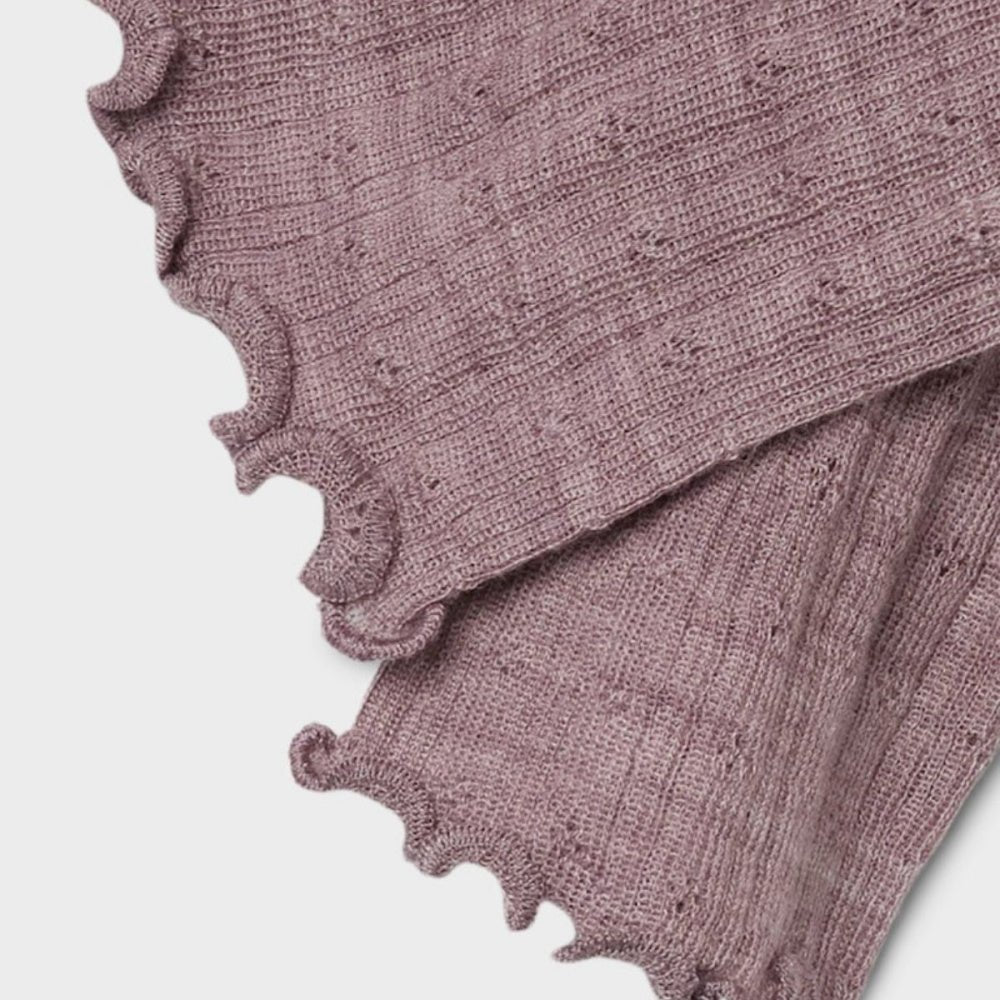 Name It - Leggings i Ull og Silke Baby Rib Wossa Purple Dove - Guttelus