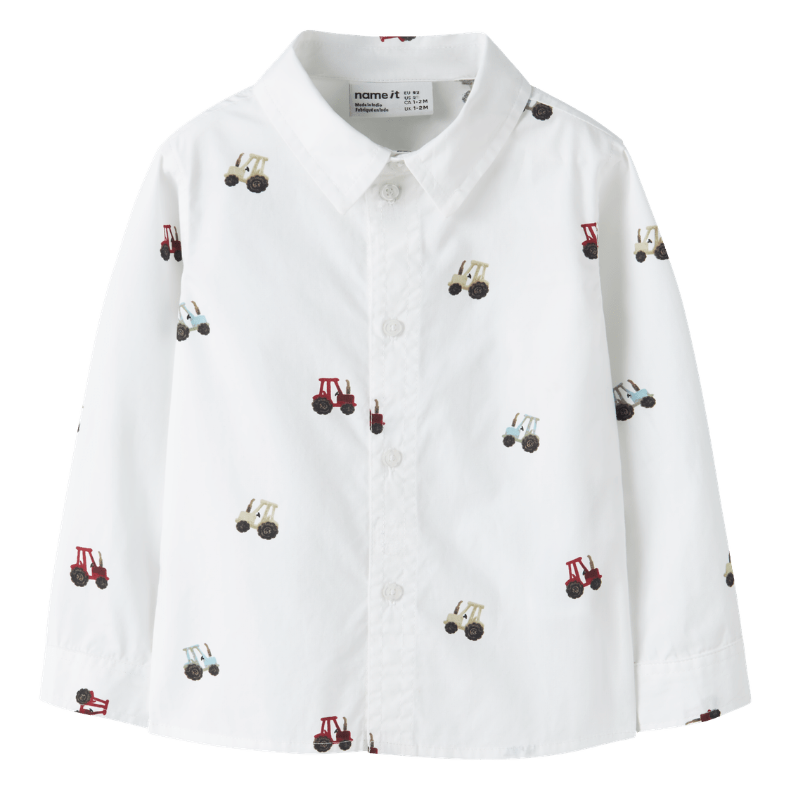 Name It - Skjorte Tractor Bright White - Guttelus
