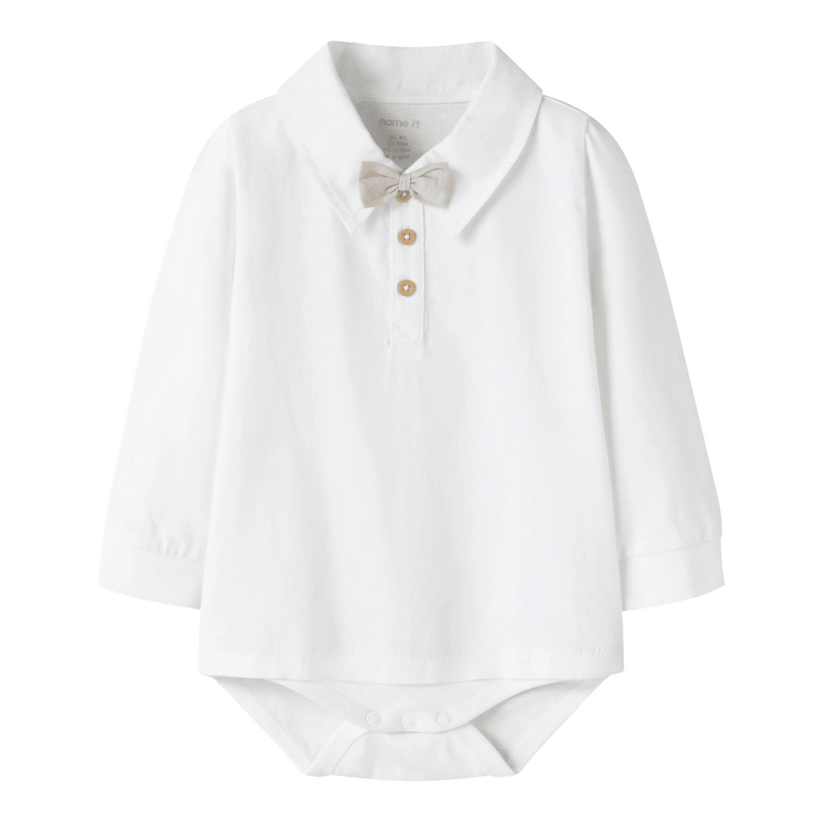 Name It - Skjortebody med Sløyfe Noller Bright White - Guttelus