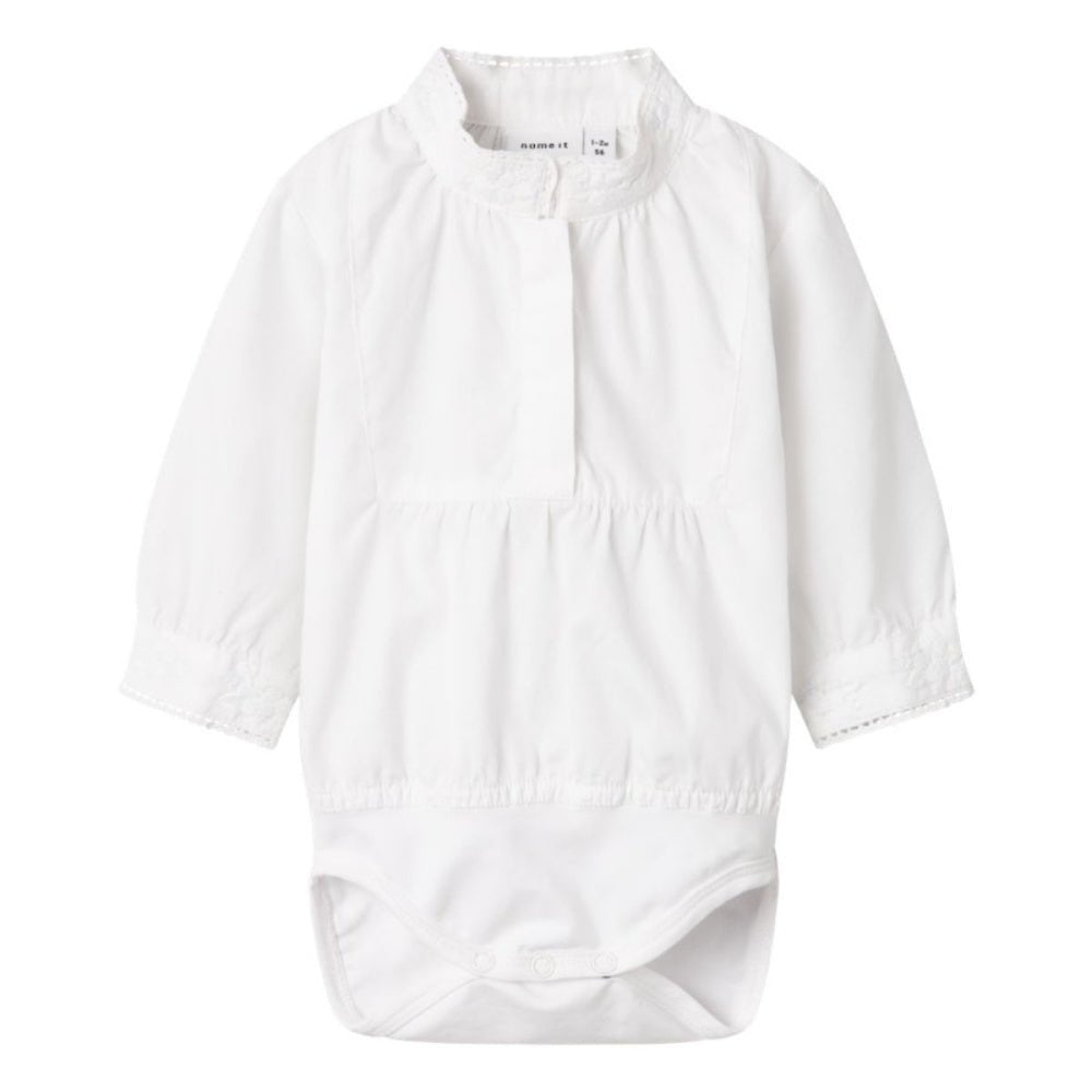 Name It - Skjortebody Toby XXV Bright White - Guttelus.no
