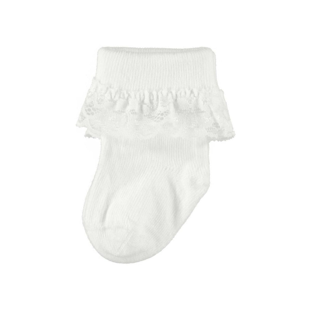 Name It - Sokker med Blonder Opagna Bright White - Guttelus.no