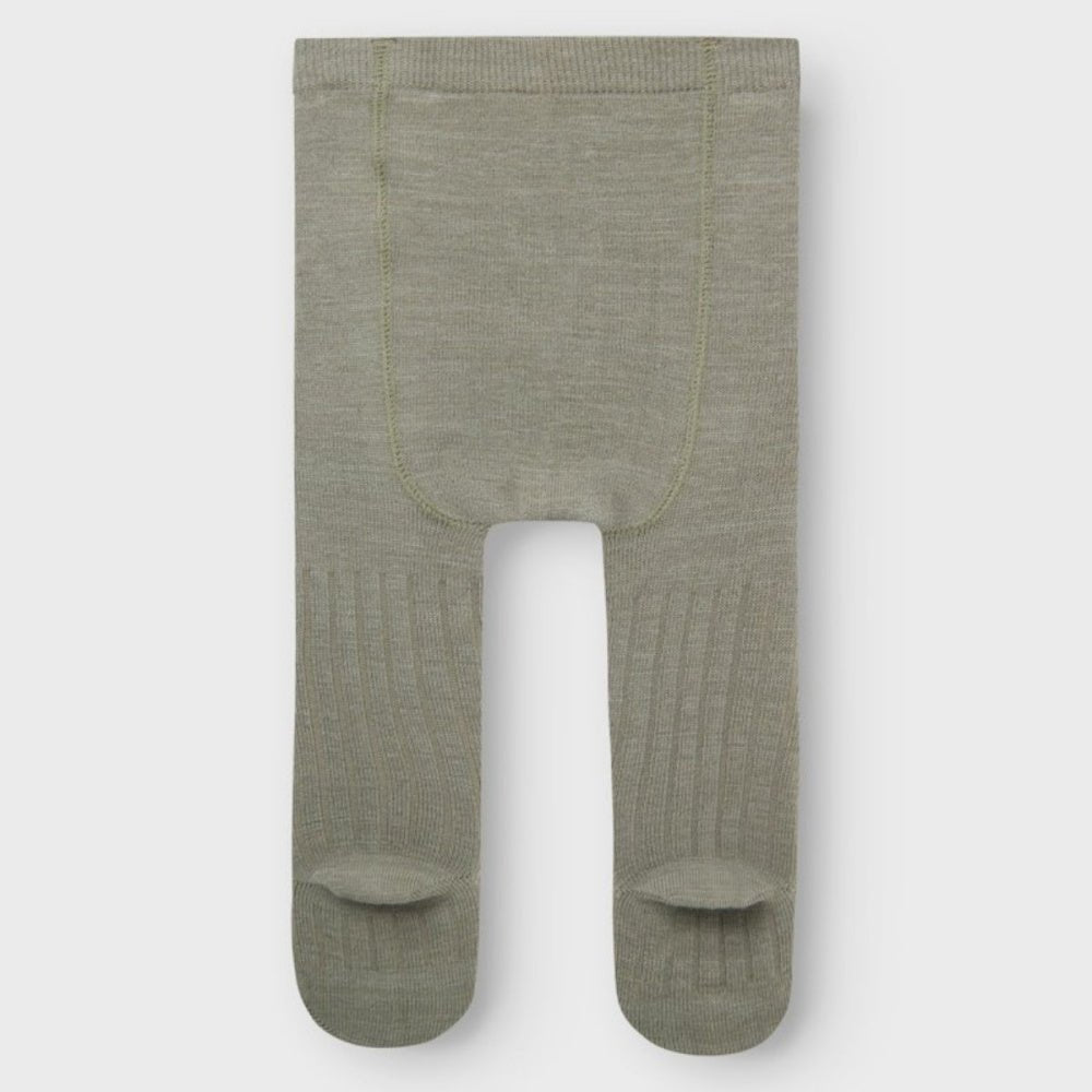 Name It - Strømpebukse Baby Ull/ Bomull Rib Wakma Dried Sage - Guttelus.no