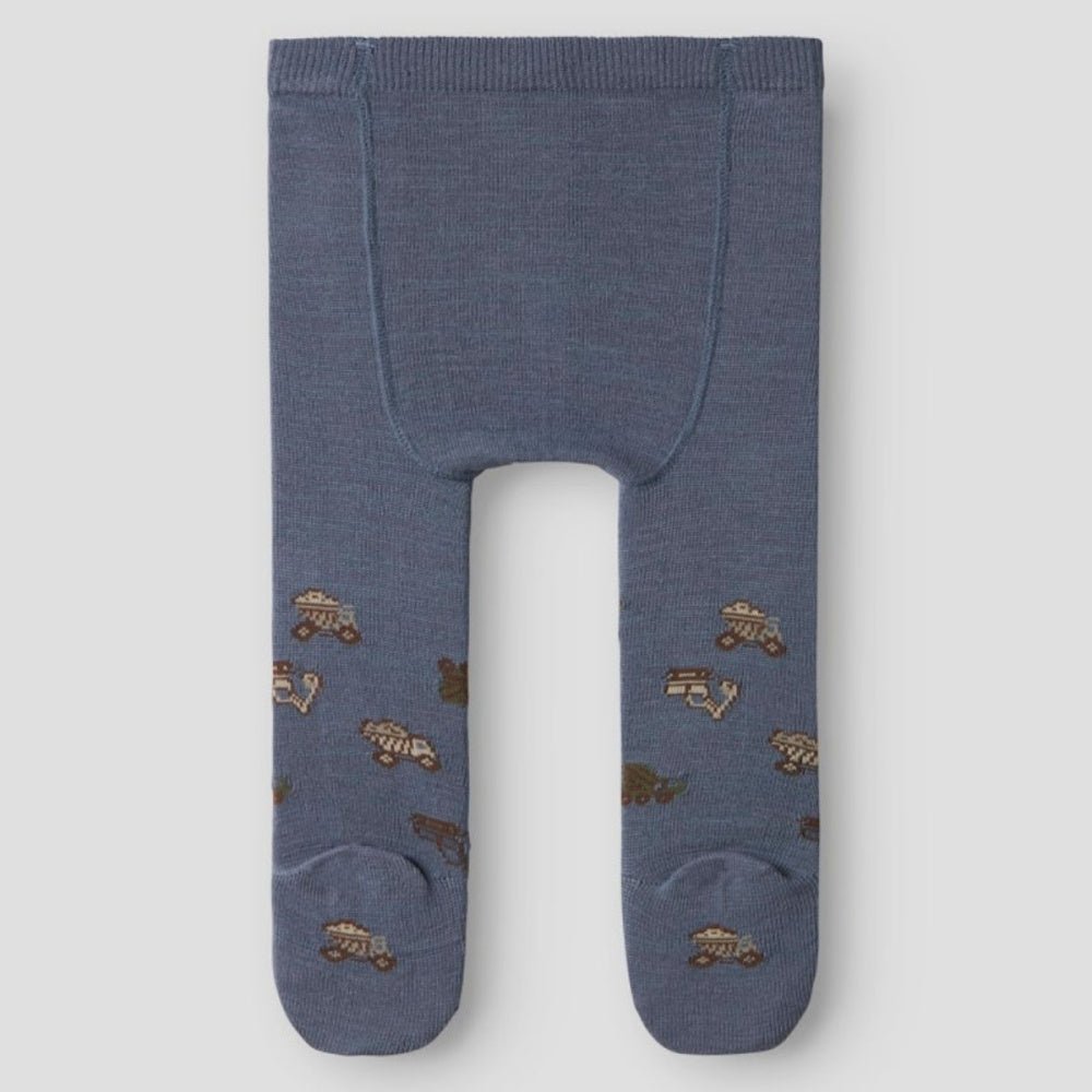 Name It - Strømpebukse Baby Ull/ Bomull Wak Folkstone Gray Working Machines - Guttelus.no