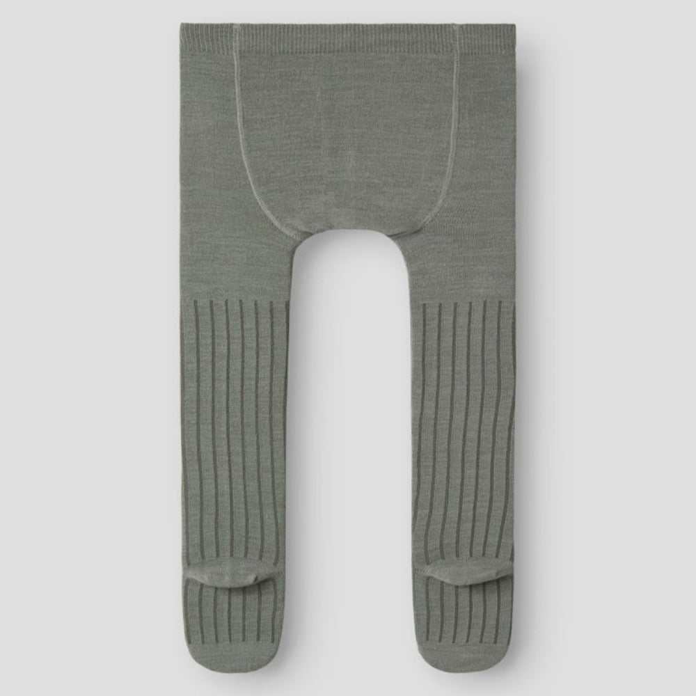 Name It - Strømpebukse i Ull/ Bomull Wakma Rib Dried Sage - Guttelus.no