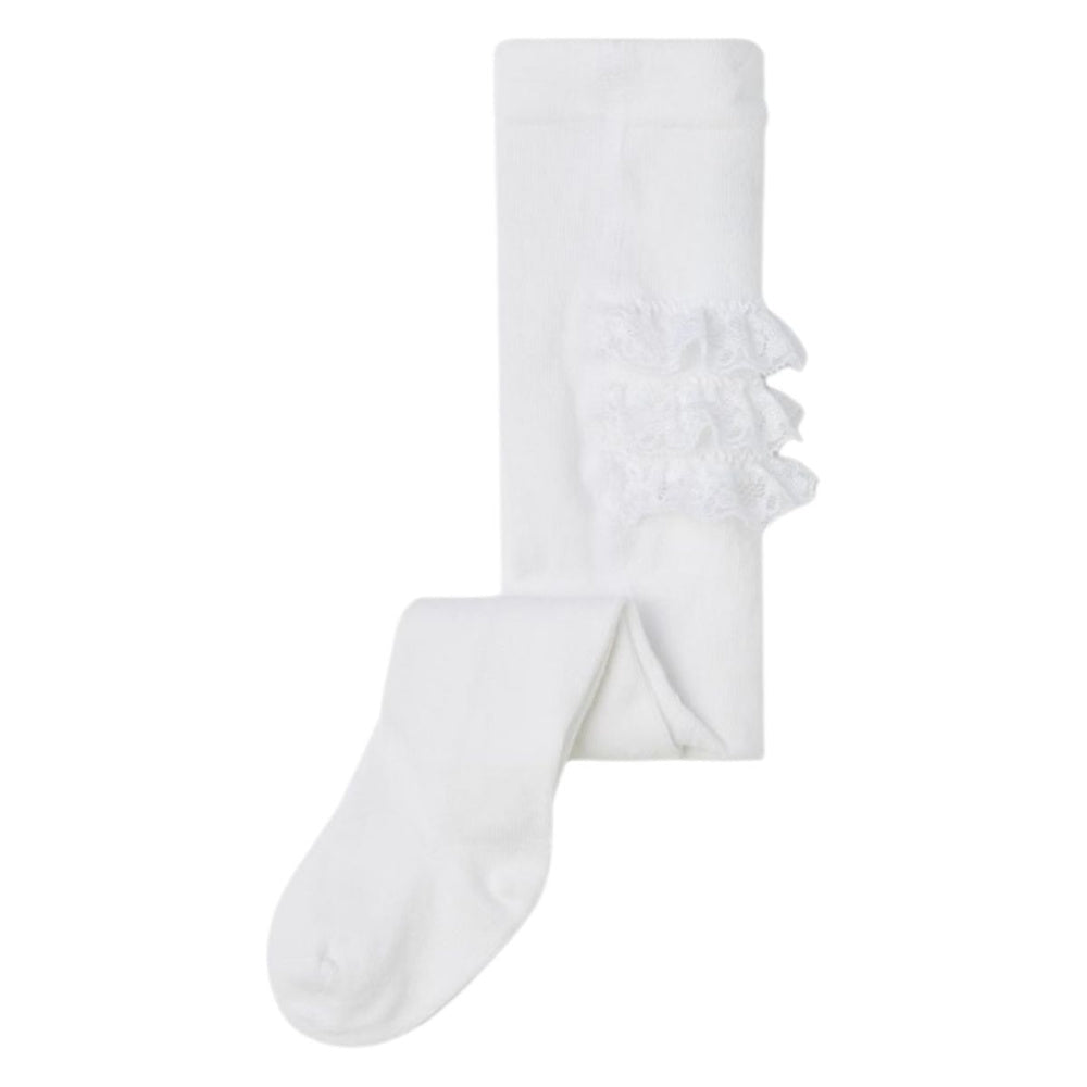 Name It - Strømpebukse med Blonder Opagna Bright White - Guttelus
