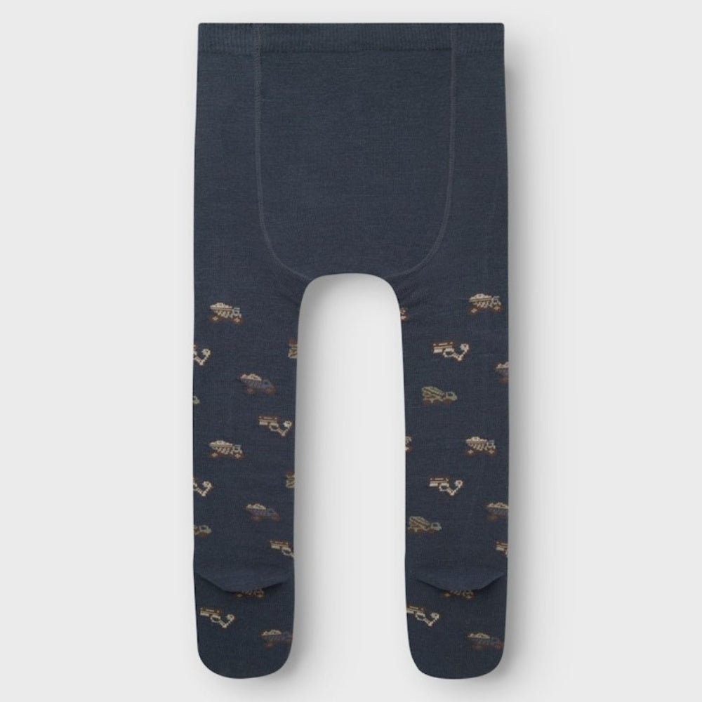 Name It - Strømpebukse Ull/ Bomull Wak Ombre Blue Working Machines - Guttelus.no