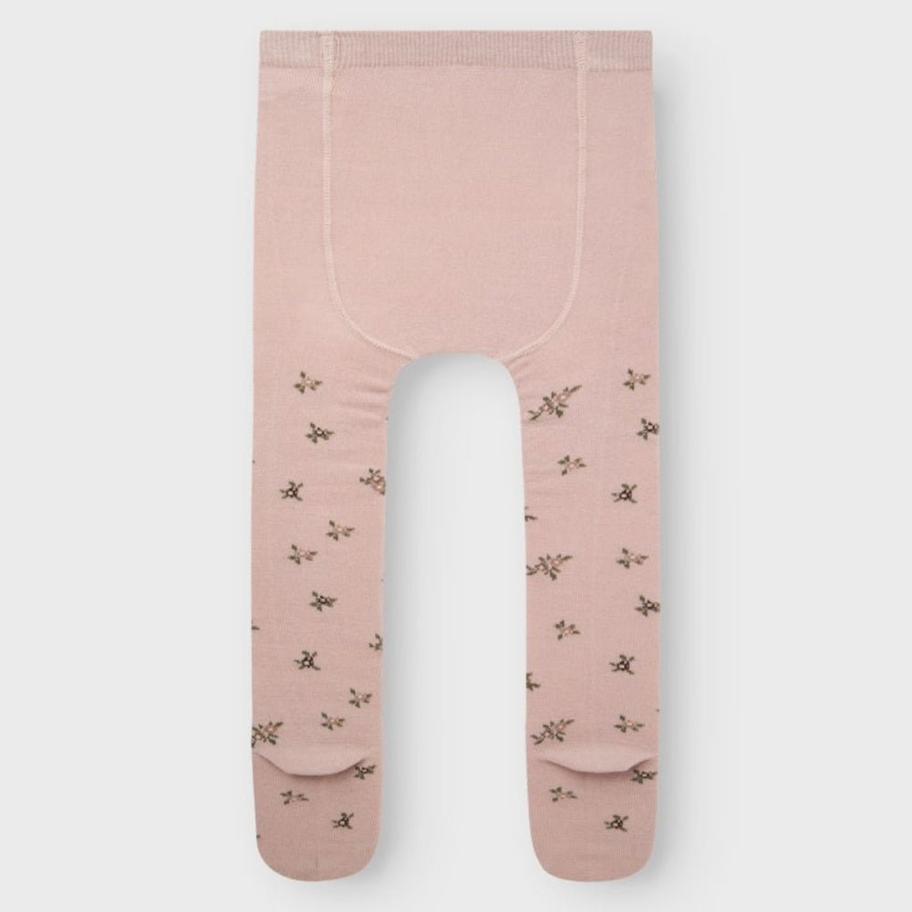 Name It - Strømpebukse Ull/ Bomull Wak Shadow Gray Small Flowers - Guttelus.no