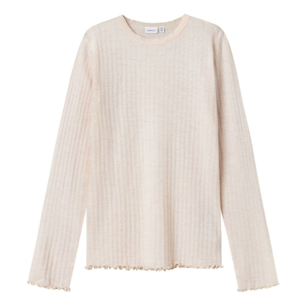 Name It - Trøye i Ull og Silke Jr Rib Wossa Lilac Ash - Guttelus