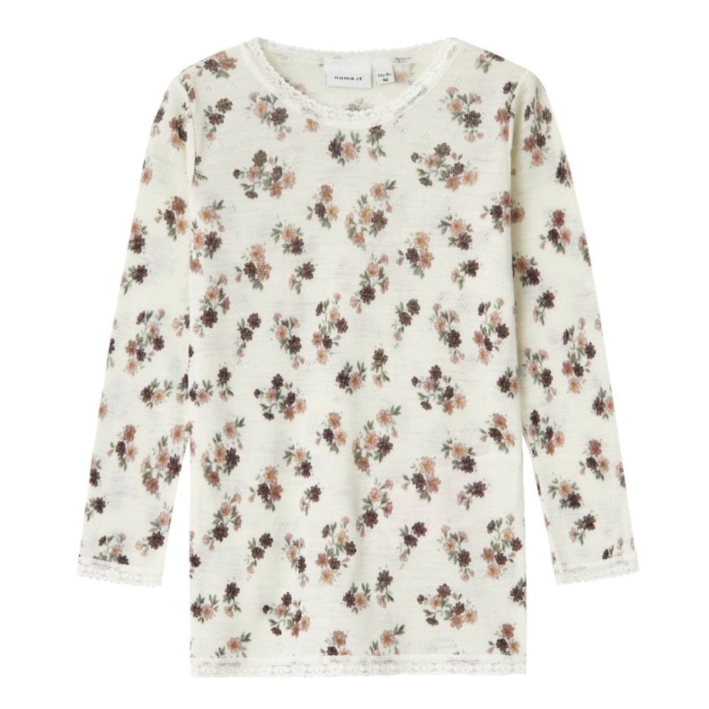 Name It - Trøye Ull Wang Blomster Snow White - Guttelus