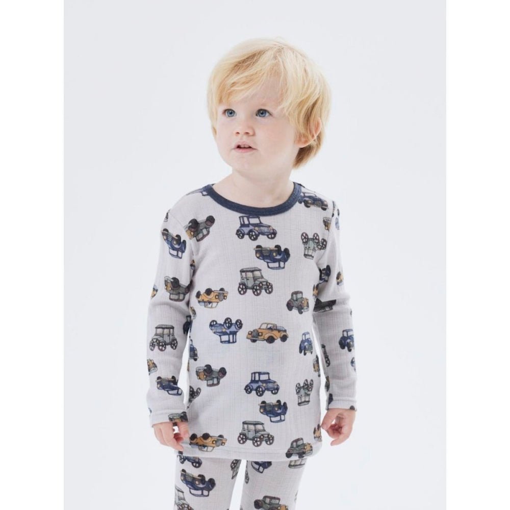 Name It - Trøye Ull Wang Cars Gray Dawn AOP - Guttelus