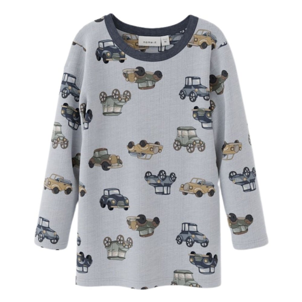 Name It - Trøye Ull Wang Cars Gray Dawn AOP - Guttelus