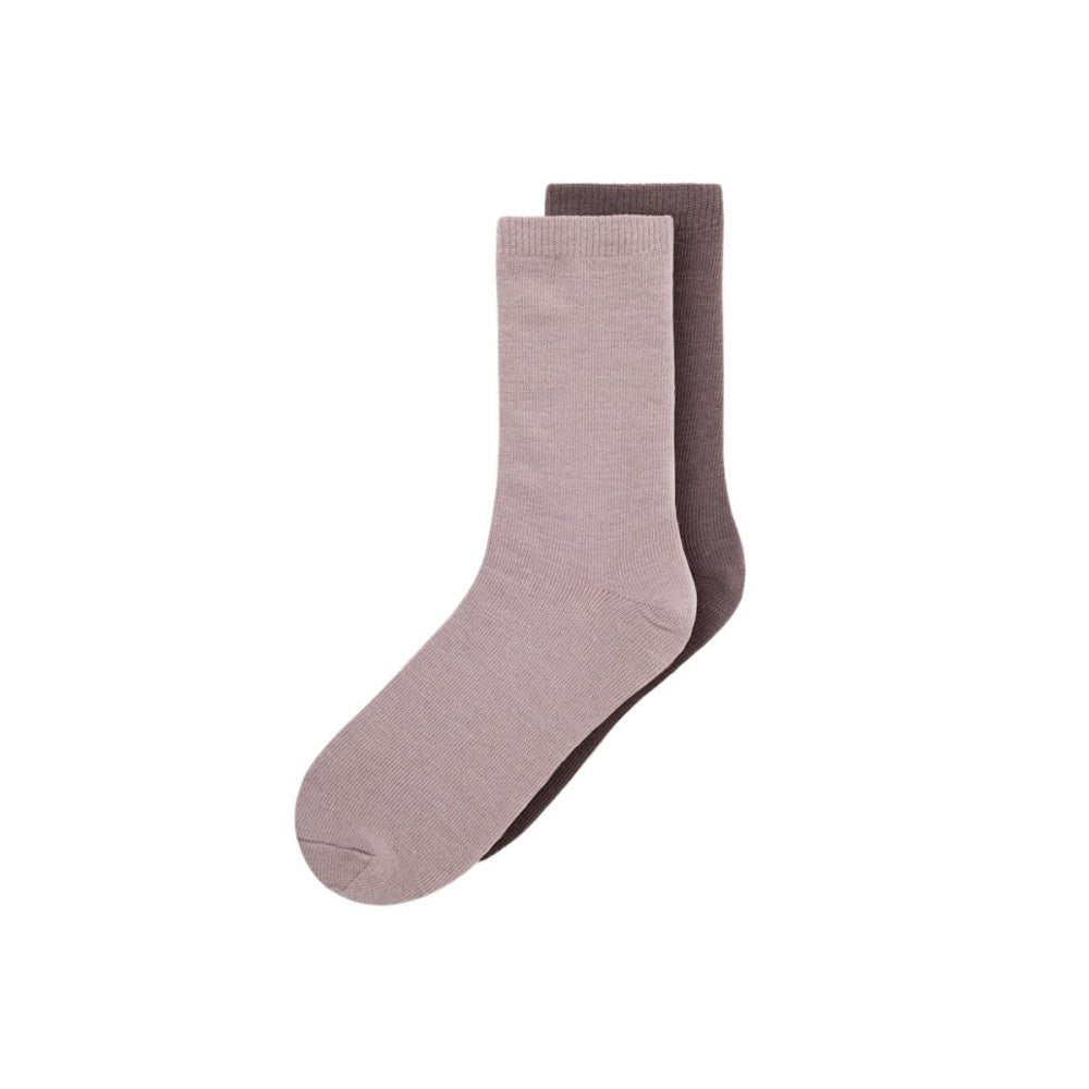 Name It - Ullsokker 2-pk Jr Wak Sparrow/ Purple Dove - Guttelus.no