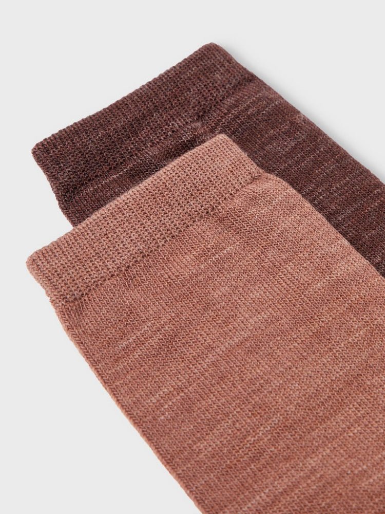 Name It - Ullsokker 2 Pk Wak Deep Mahogany - Guttelus.no
