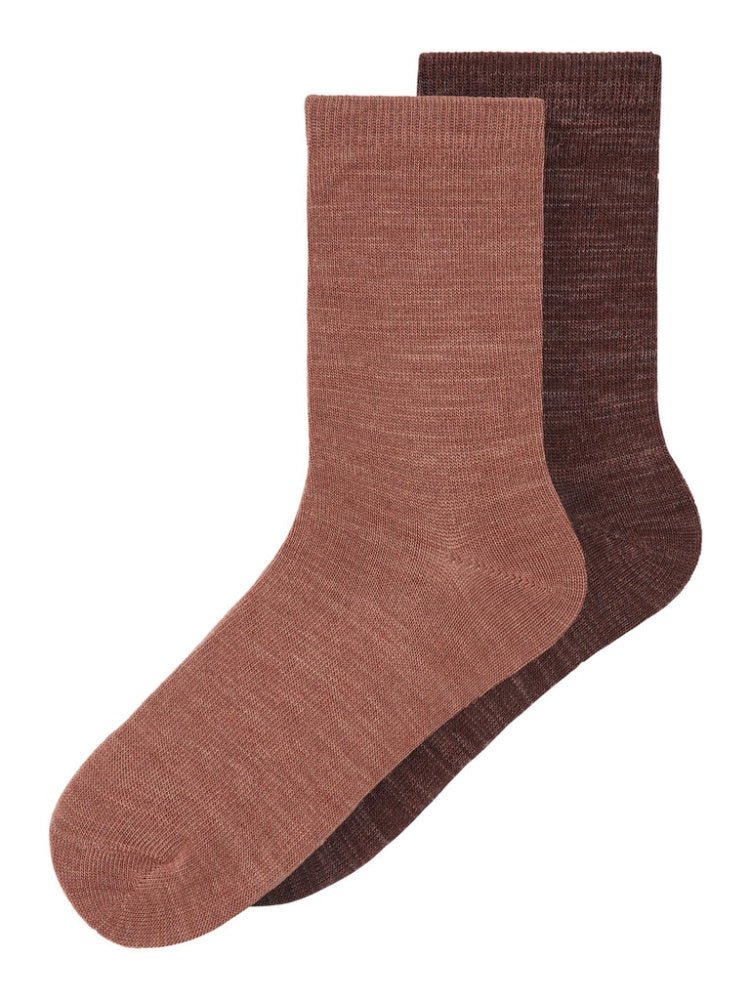 Name It - Ullsokker 2 Pk Wak Deep Mahogany - Guttelus.no