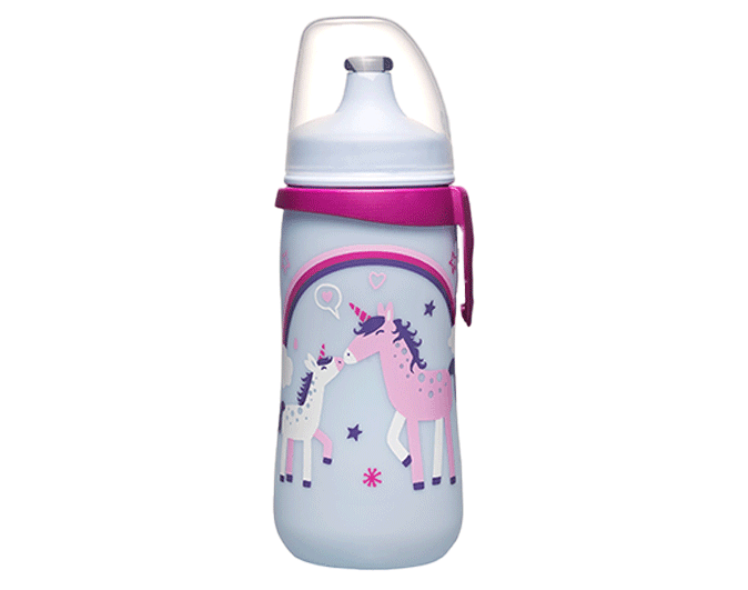 Nip - Drikkeflaske Push Pull Unicorn - Guttelus.no
